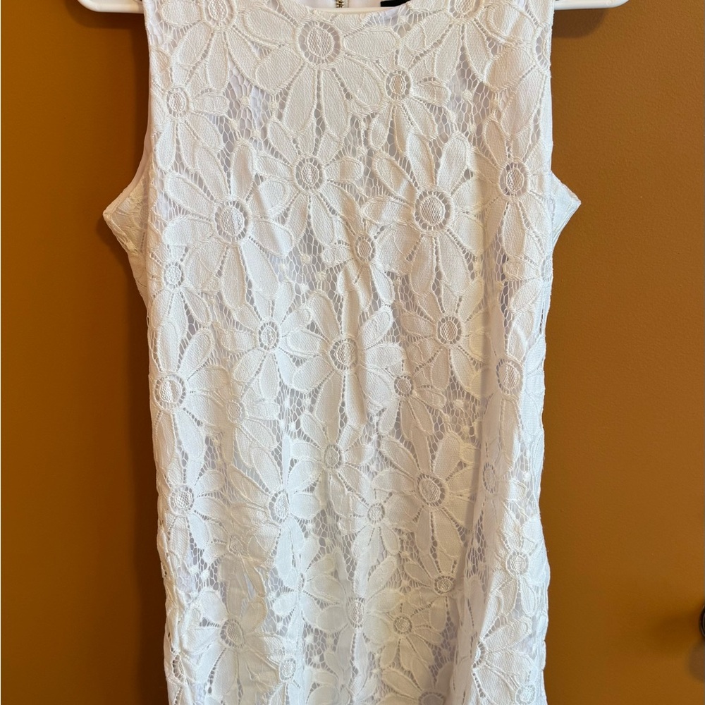 Ronni Nicole White Floral Lace Dress